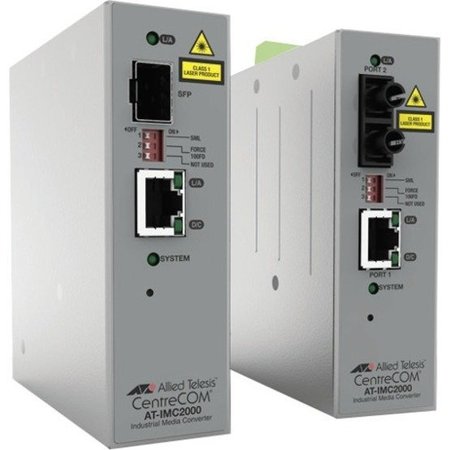 ALLIED TELESIS Taa, 10/100Tx Poe+ To 100Fx/Sc Industrial Temp Fast Ethernet Media AT-IMC200TP/SC-980